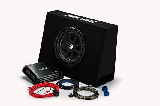 KICKER 44KKP210 10" Slim Subwoofer Package – Enclosure, Amplifier & Wiring Kit