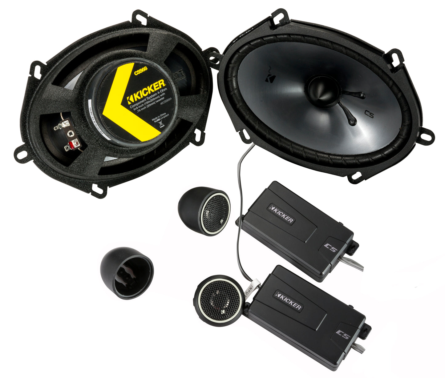 KICKER 46CSS684 CS Series 5x7" / 6x8" Component Speakers – 75W RMS